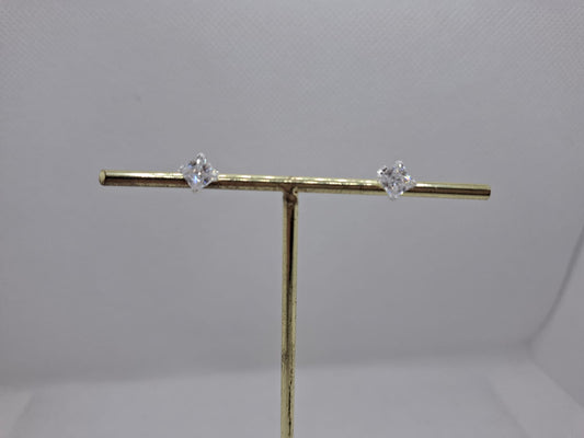 Earring: 6mm squared diamante stud