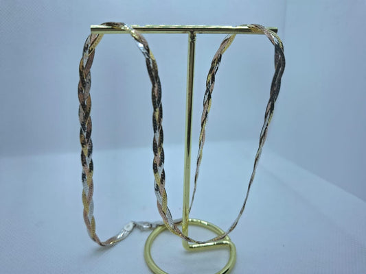 Gold and Rose Gold Plated Plaited Chain – 45cm