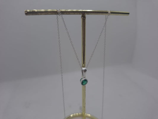 Round Tourmaline Charm with Chain