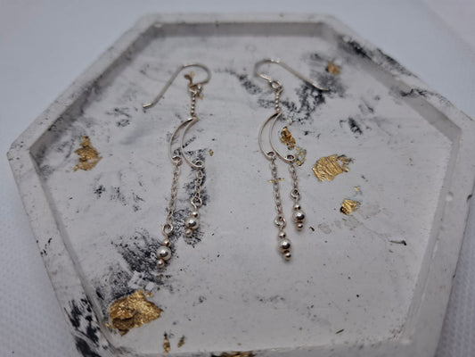 Earring: Crescent moon dangle