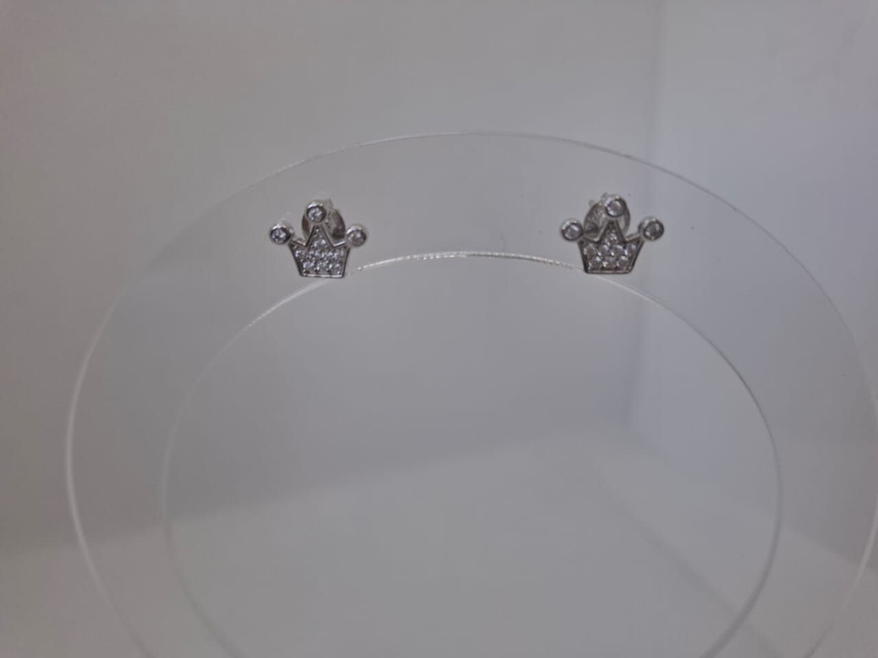 Earring: Crown Studs with Diamante Details