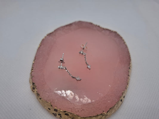 Earring: Diamante Hanging Stud