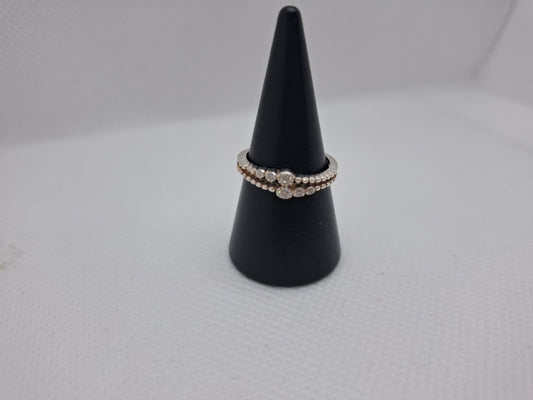 Double Band Cubic Zirconia Ring