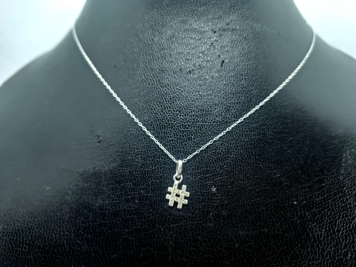 Diamante hashtag charm and chain