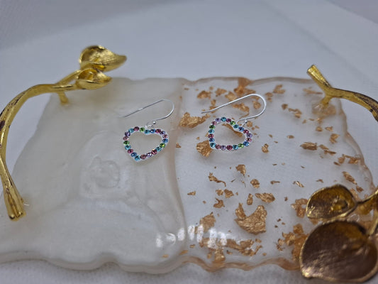Earring: Colourful heart drop