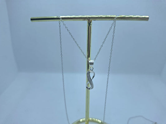 Infinity with Diamante Details Charm Necklace