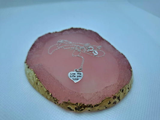 Motivational Heart charm and chain