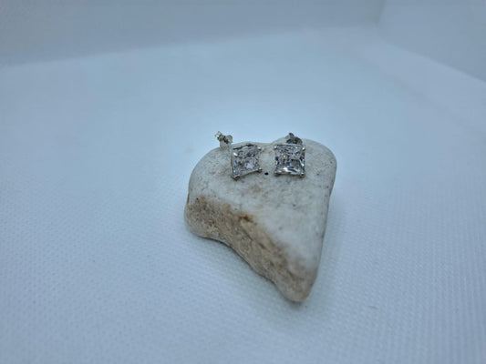 Earring: 7mm Square Diamante Stud