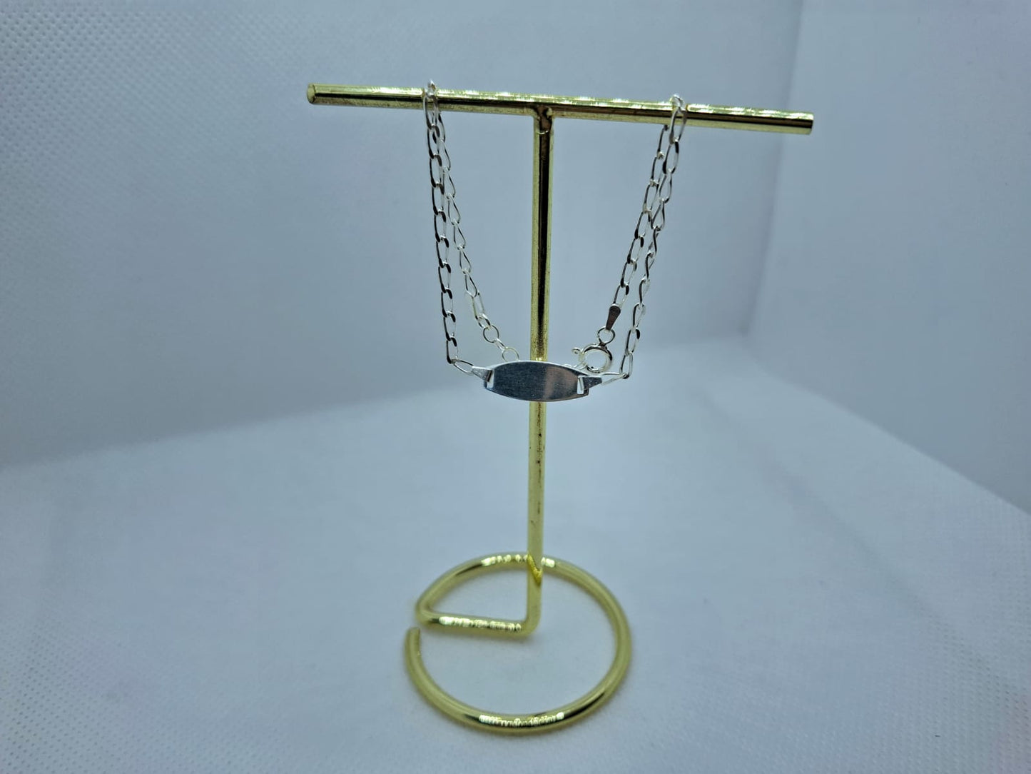 Wide link ID bracelet