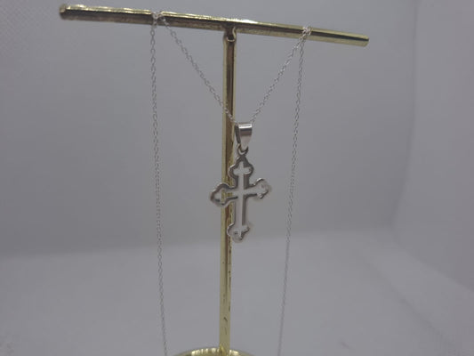 Hollow Cross Charm with Chain