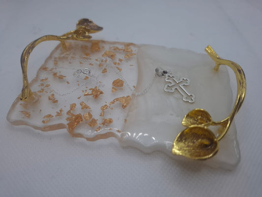 Hollow Cross Charm with Chain