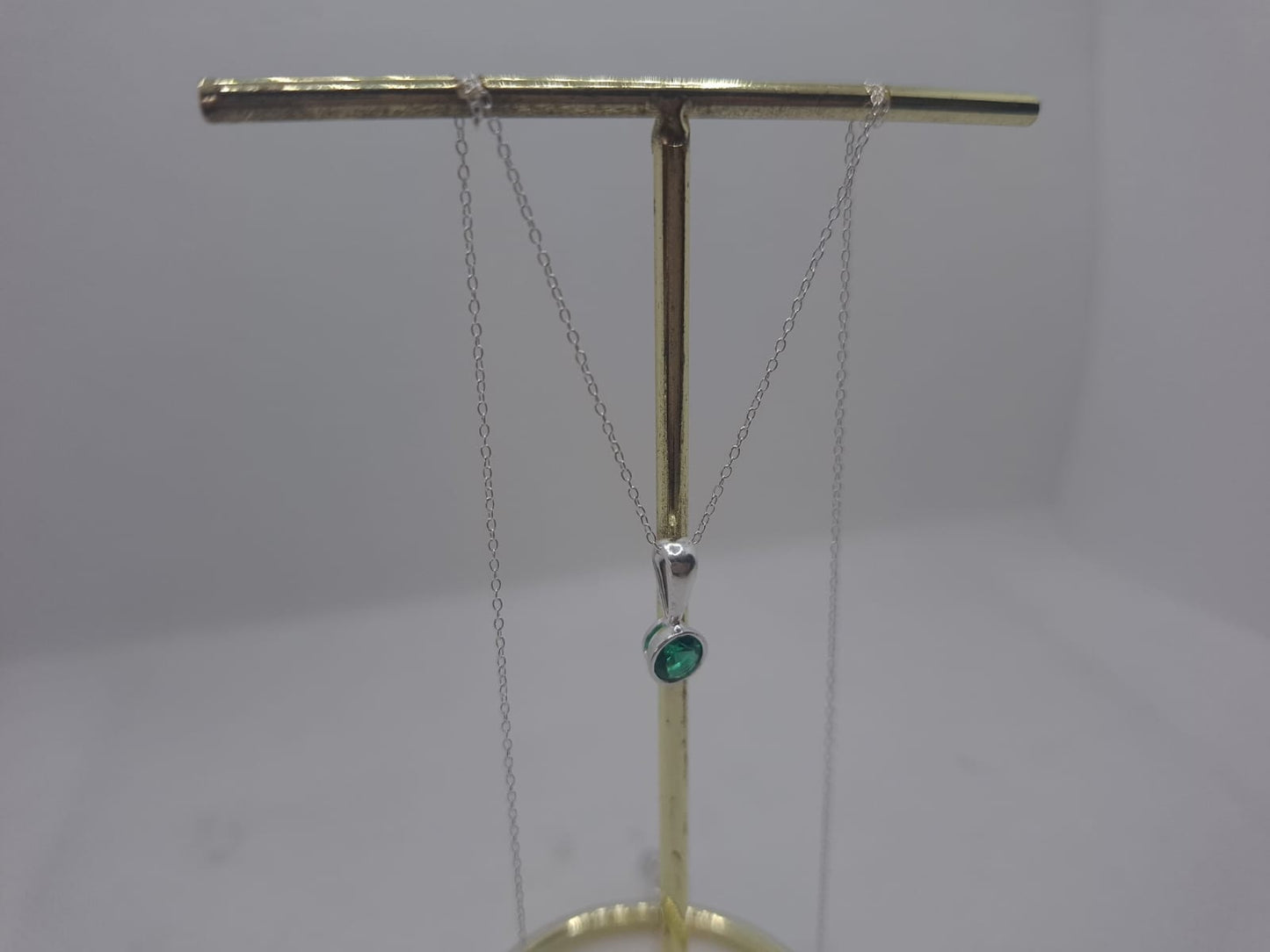 Round Tourmaline Charm with Chain