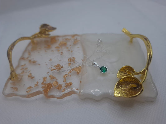 Round Tourmaline Charm with Chain