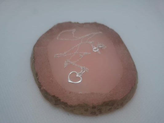 Hollow Heart Charm with Chain