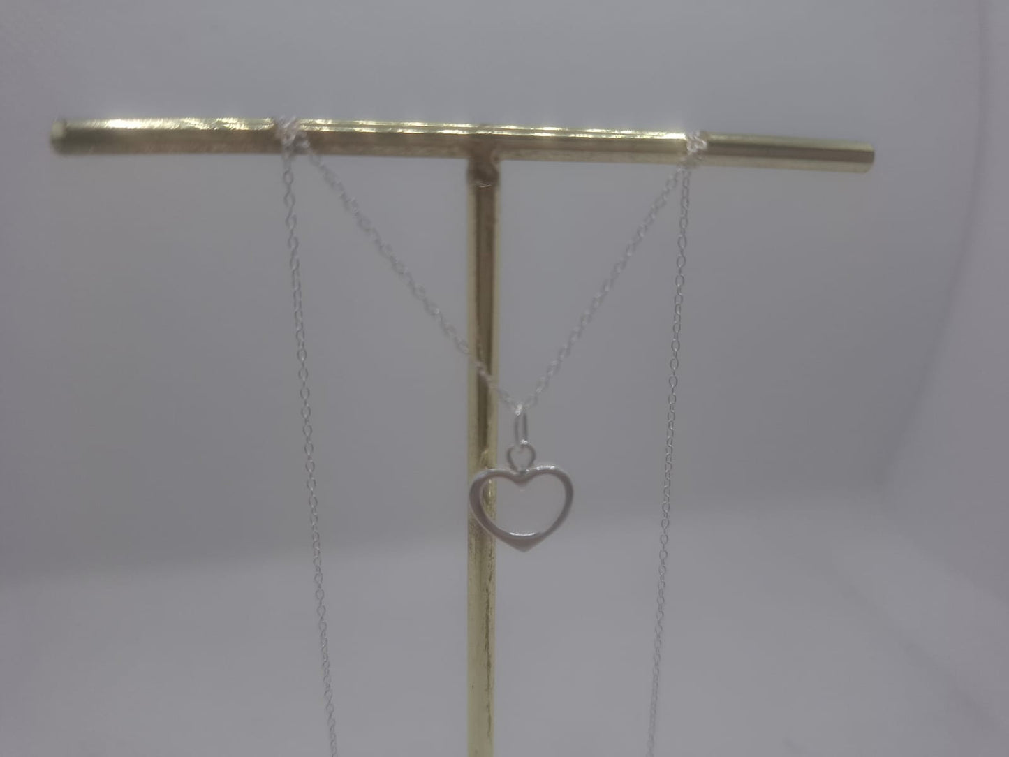 Hollow Heart Charm with Chain