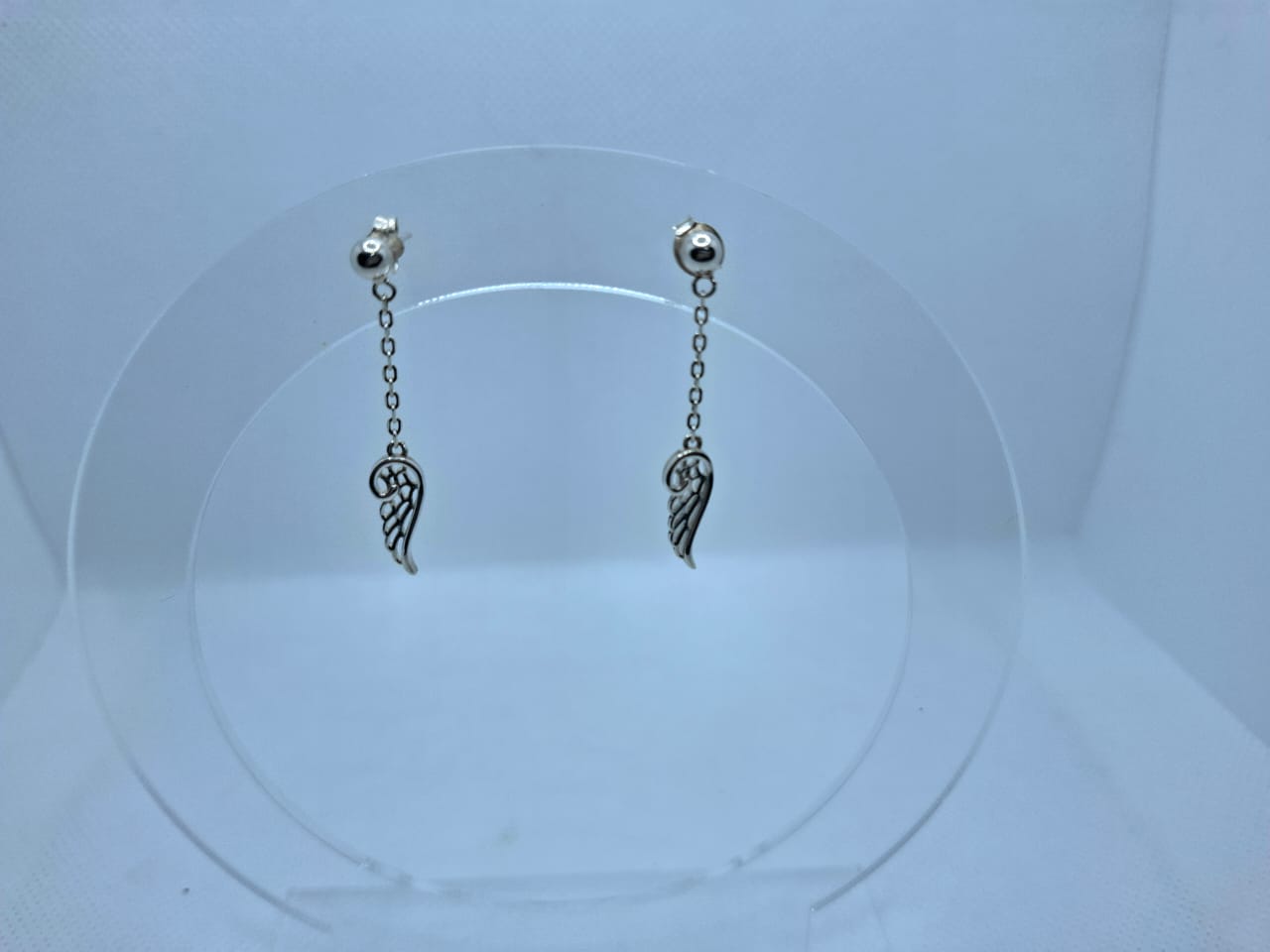 Earring: Angel wings drop Stud