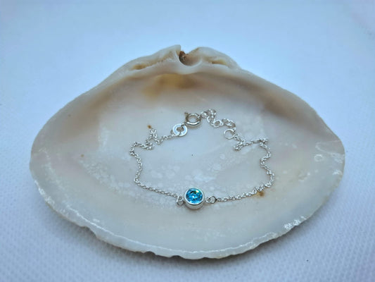 Aquamarine Stone Bracelet