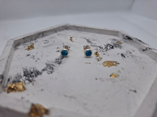 Earring: 5mm Aquamarine stud