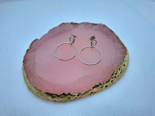 Earring: Big circle with Diamante detail Stud