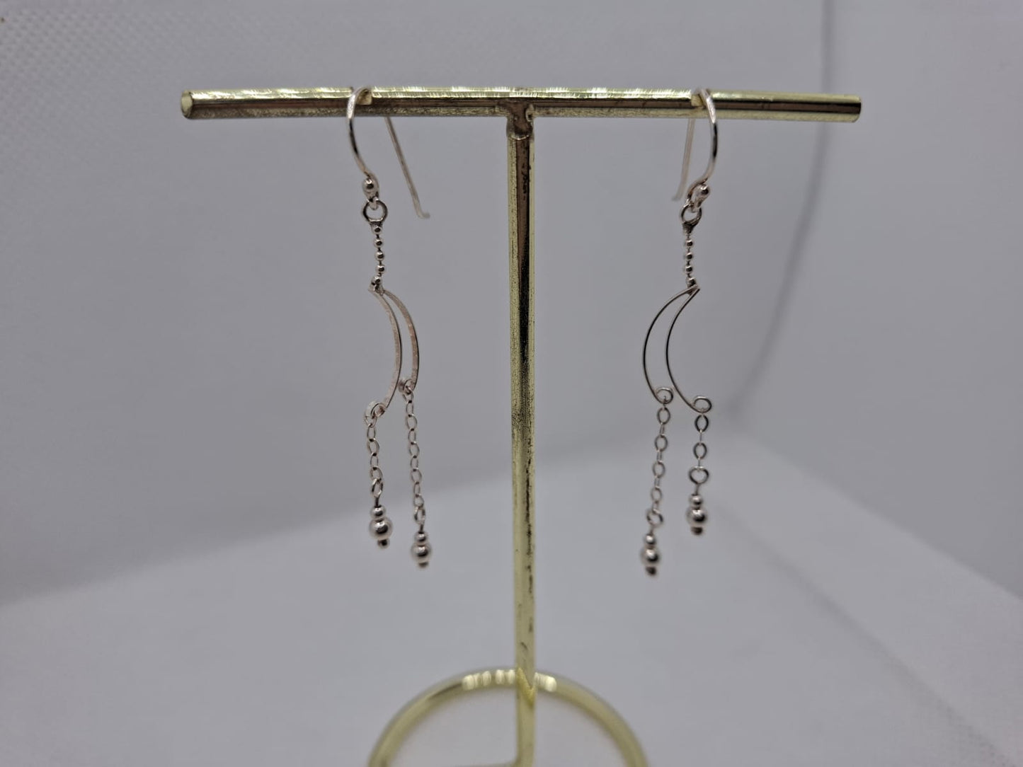 Earring: Crescent moon dangle