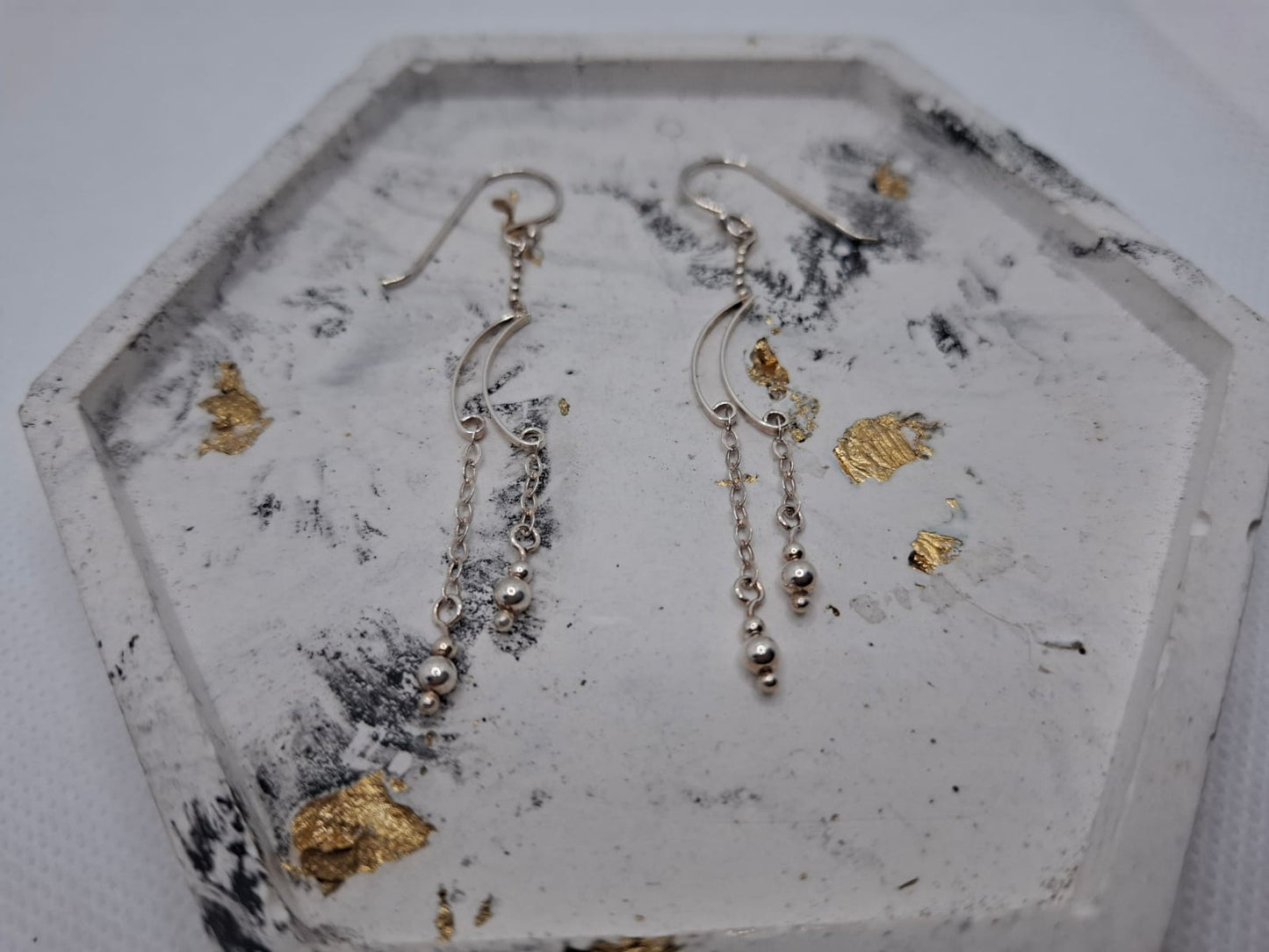 Earring: Crescent moon dangle