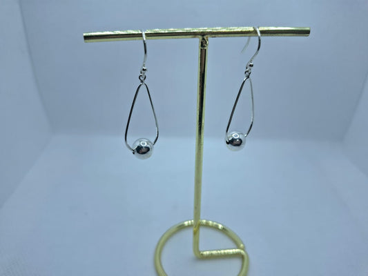 Earring: Long Hook Ball Drop