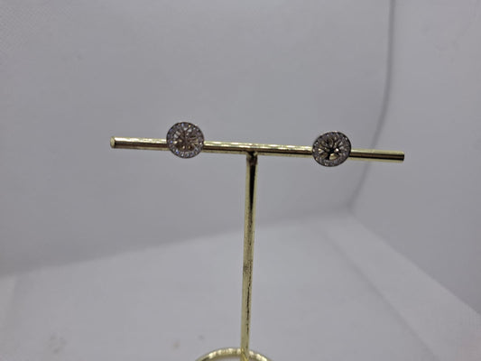 Earring: Diamante tree of life stud