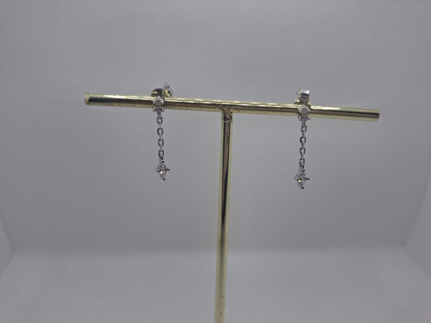 Earring: Diamante Hanging Stud