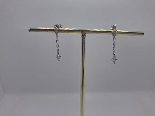 Earring: Diamante Hanging Stud