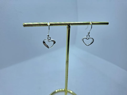 Earring: Hollow Heart Drop
