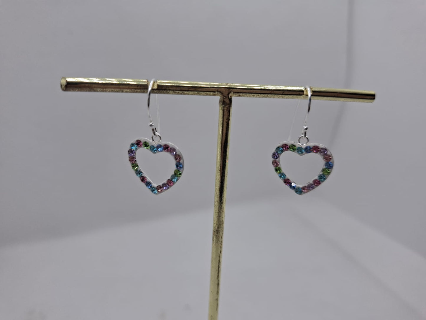 Earring: Colourful heart drop