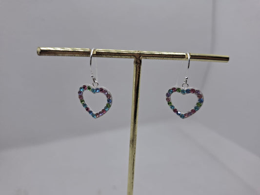 Earring: Colourful heart drop