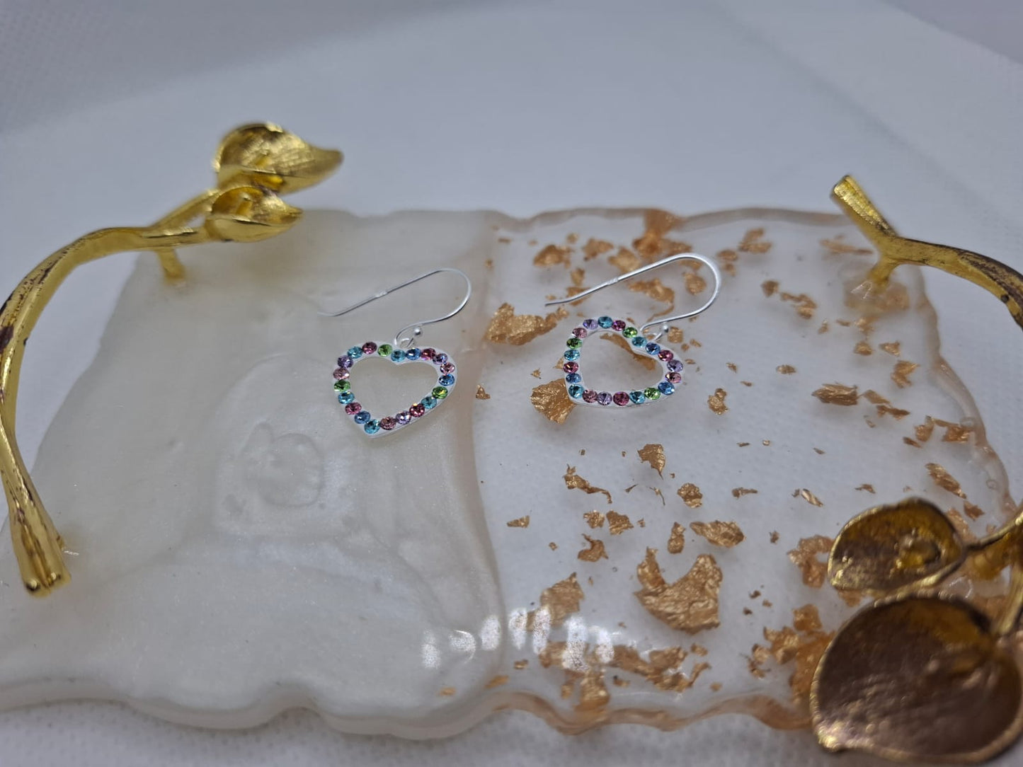 Earring: Colourful heart drop