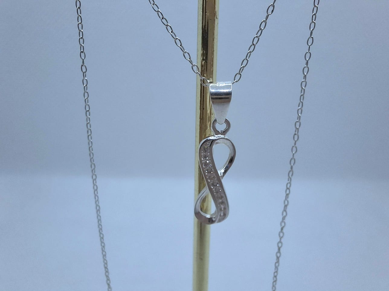 Infinity with Diamante Details Charm Necklace