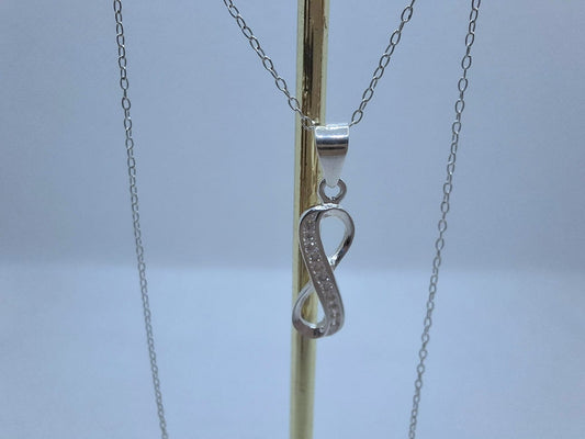 Infinity with Diamante Details Charm Necklace