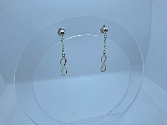 Earring: Infinity drop Stud