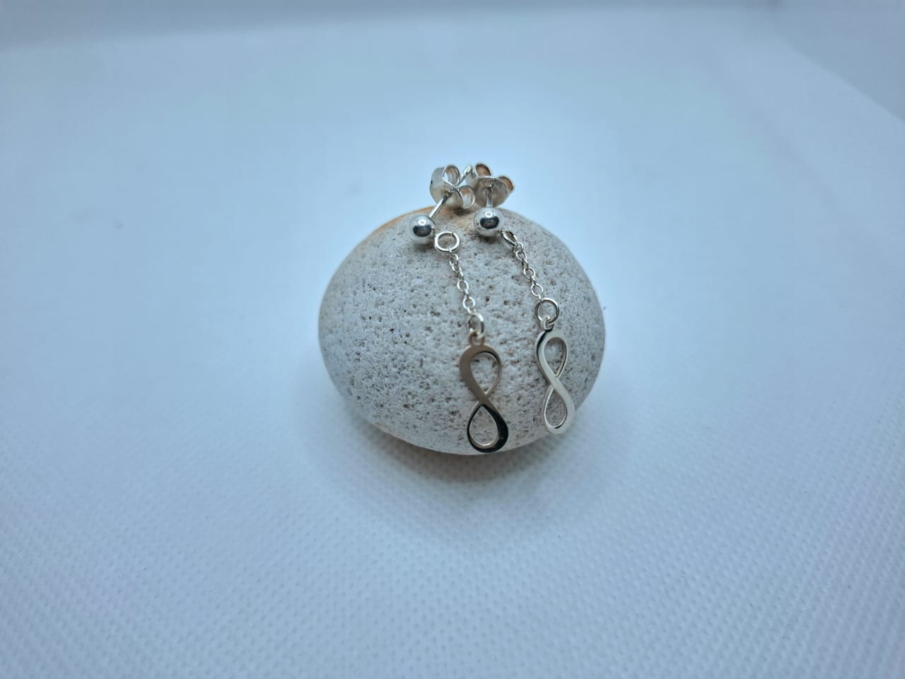 Earring: Infinity drop Stud