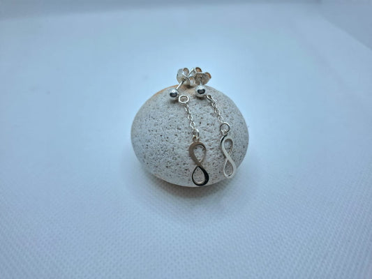 Earring: Infinity drop Stud