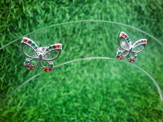 Earring: Colourful Butterfly Stud