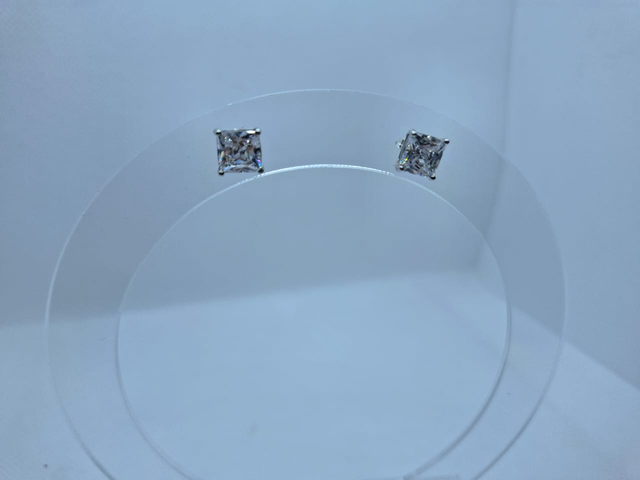 Earring: 7mm Square Diamante Stud