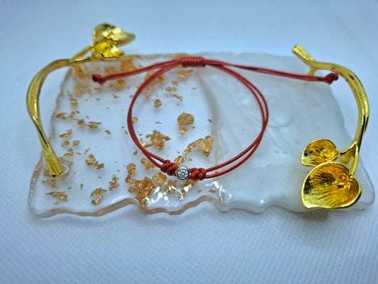 String Bracelet with Diamante Charm