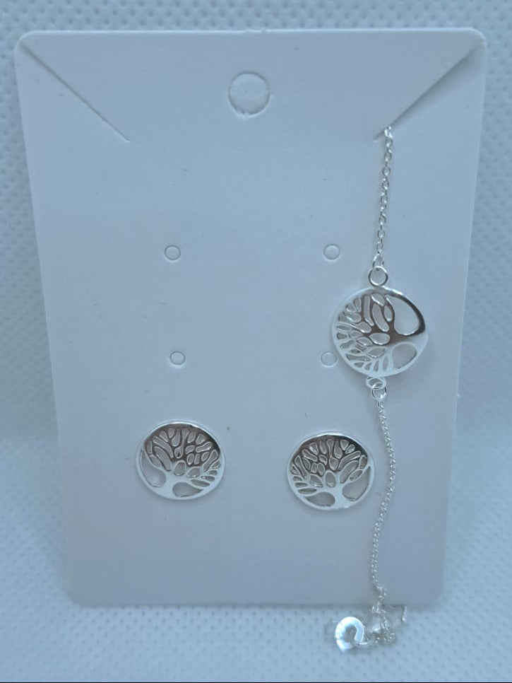 Tree of Life Bracelet and Stud Earring Set