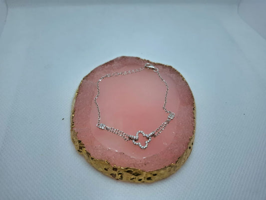 Four-Leaf Clover Diamante Bracelet